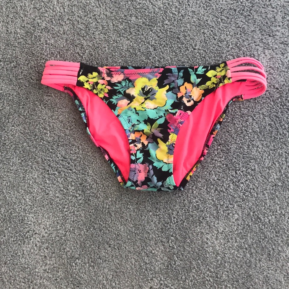 hot pink flowery bikini bottoms
